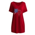 thumbnail image 4 of Wycnly Womens Dresses 4th July Independence Day Loose Pocket Tunic Knee-Length Dresses Casual Horse US Flag Print V-Neck Short Sleeve Midi Summer Dress Red xl Clearance Under $5, 4 of 4