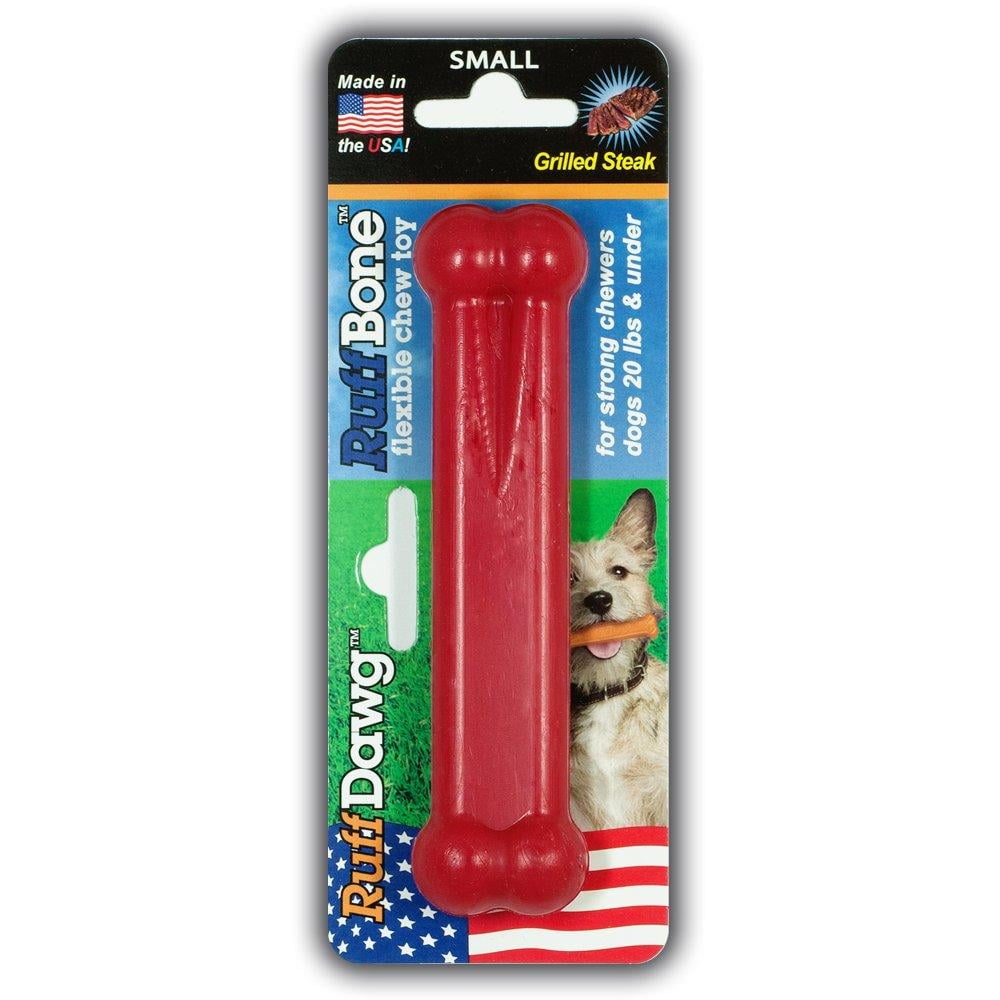 Ruff Bone Grilled Steak Flavored Chew Toy, Small, 4.75 inch for small