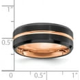 thumbnail image 4 of Chisel Stainless Steel Brushed and Polished Black and Rose IP-plated 8.2mm Band - Ring Size 12.0, 4 of 7