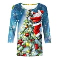 thumbnail image 4 of GERsome Christmas Vacation Shirt, Christmas Shirts for Women Cute Santa Claus Print 3/4 Sleeve Tops Blouses Dressy Casual Crew Neck Holiday T Shirts Size XXL, 4 of 5