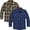 2P Brown/Royal, variant on Victory Men's 100% Cotton Brushed Flannel Plaid Shirt with Corduroy Contrast - Forest - XXL