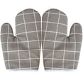 thumbnail image 1 of Oven Mittens Heatproof Non-slip 2PCS Cotton Linen Kitchen Mittens Baking Mitts, 1 of 10