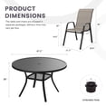 thumbnail image 2 of DIFY 7-Piece Patio Dining Set for 6, 48" Metal Round Table with 6 Stackable Chairs, Black&Brown, 2 of 8