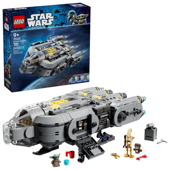 LEGO Star Wars: The Mandalorian and Grogu Anzellan Starship Building Toy - Build and Display Set for Boys & Girls, Ages 9 - Star Wars Gifts for Kids - W/ Grogu & 2 Anzellan Figures - 75445