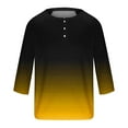 thumbnail image 4 of Mens Gradient Henley Shirts 3/4 Sleeve Crew Neck Casual Pullover Baseball Raglan Tops Fashion Button T-Shirts, 4 of 4