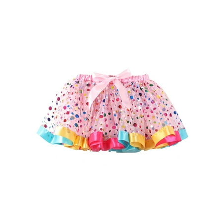 

JYYYBF Kids Girls Star Dot Print Tulle Skirt Toddler Tutu Girls Clothes Party Mesh Skirt Pink 2-4 Years
