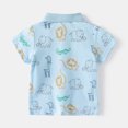 thumbnail image 6 of LYMAYTER Toddler Boys Short Sleeves T-Shirt Kids Summer Lapel Button Cotton Tee Shirt Baby Casual Cartoon Shirt Blouses for 2-10Y, 6 of 11