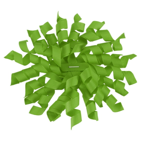 Uxcell 4 Inch Grosgrain Curly Bows for Gift Wrapping Self-Adhesive Curly Ribbon Twist Tie Bows Grass Green 6 Pcs