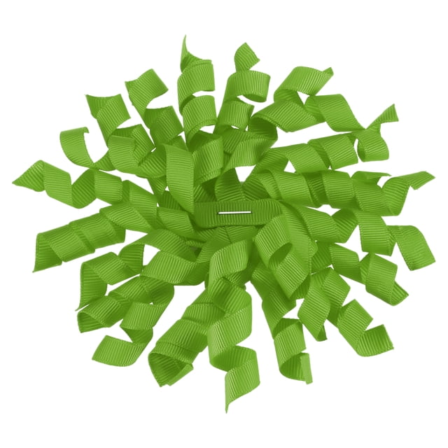Uxcell Lazos Rizados de Grosgrain de 4 Pulgadas para Envolver Regalos, Cinta Autoadhesiva, Lazos de Torcido Verde Hierba, 6 Piezas
