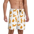 thumbnail image 2 of Kdxio Cartoon Squirrel Print Mens Sleep Shorts Bottoms Soft Comfy Pajama Wear Pants with Drawstring Pockets, 2 of 7