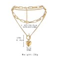 thumbnail image 2 of Joywa Collier à Double Couche en Forme de Cœur, Plaqué en Alliage Durable, Collier Multicouche 1 pack, 2 of 8