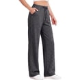 thumbnail image 5 of Iyufng Womens Lounge Pants with Pockets Drawstring Waist Soft Casual Loose Wide Leg Pants for Women, 5 of 6