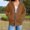 Brown, variant on Brondbend Woman Hoodie Pull over Hoodie for Womens Long Sleeved Zipper Pocket Pullover Solid Color Casual Oversized Tops Lady School Workout Fall Winter Wear Navy