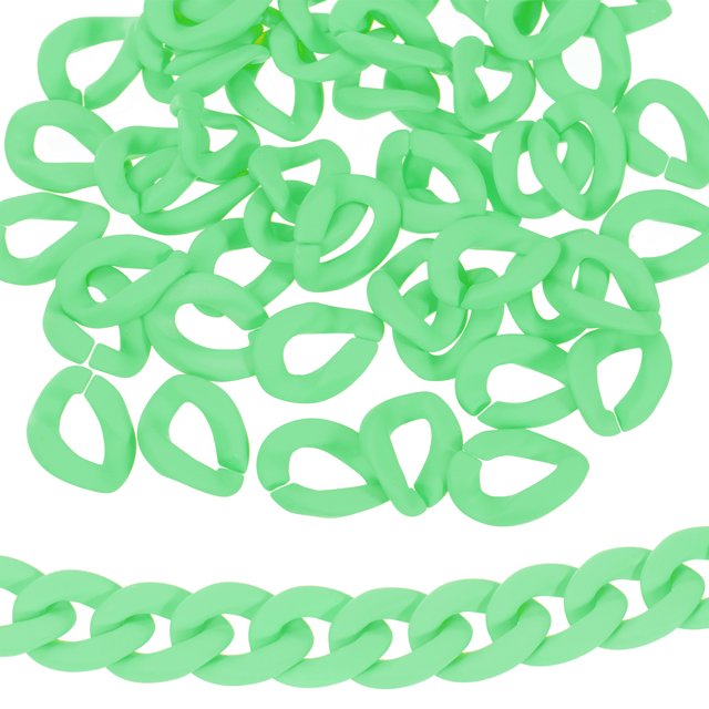 Unique Bargains 50Pack Acrylic Linking Chain Rings, 23mm Plastic C-Clips for DIY, Light Green