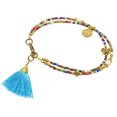 thumbnail image 2 of Intriguing Fiesta Blue Tassel & Multi-Color Beaded Bracelet for Female Adult, 2 of 4