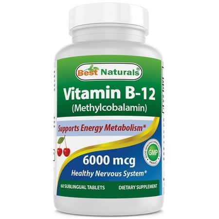 Best Naturals Vitamin B-12 as Methylcobalamin (Methyl B12), 6000 mcg 60 Sublingual