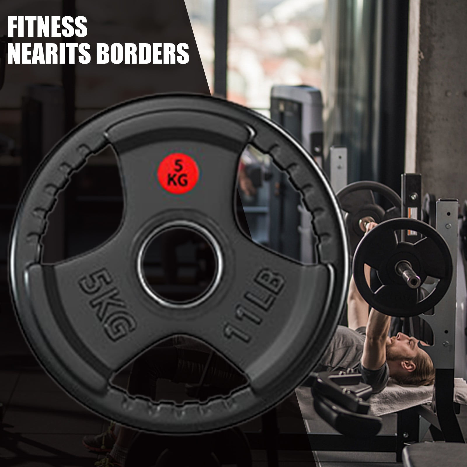 5.5LB/11LB/22LB/33LB/44LB/55LB Plates Standard 2” Exercise Weights Gym