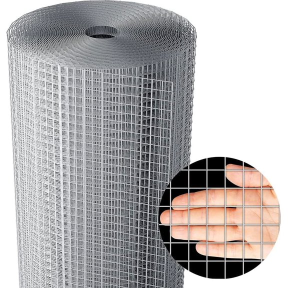 Amagabeli 36inch x 50ft Galvanized Hardware Cloth 1/4 inch 23 Gauge Welded Wire Mesh for Chicken Wire Coop Mesh Fence Roll Gopher Rabbit Netting Cages Rodent BG338
