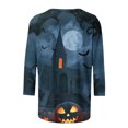 thumbnail image 3 of Uootdi Womens Blouses Three Quarter Sleeve Halloween Graphic Womens Halloween Costume Relax Fit Night Out T Shirt Blouses, 3 of 5