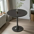 thumbnail image 5 of Tcbosik 31.5 inch Small Round Dining Table for 2-4 People, Modern Minimalist MDF Kitchen Table w/ Metal Pedestal Base, for Living Room, Restaurant, Office, Cafe, Black, 5 of 7