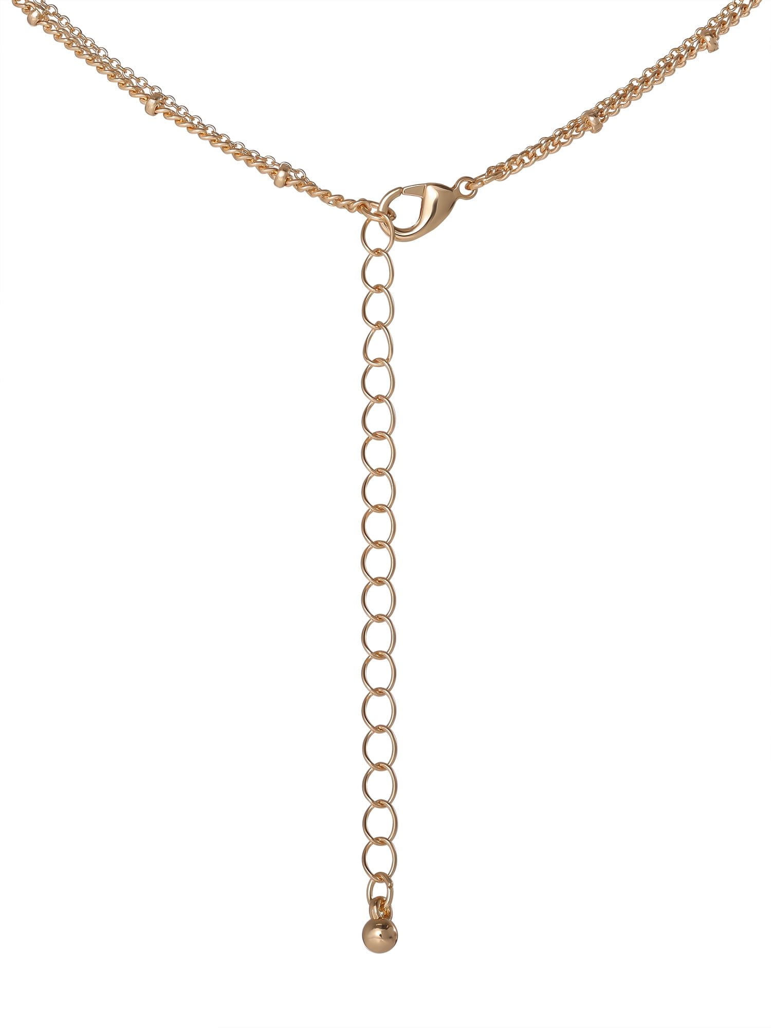 Celebrity Pink Women's Layered Charm Necklace with Decorative Charms