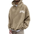 thumbnail image 3 of CUSTG Mens Autumn Winter Back Letter Printing Letter Oversize Loose Plus Size Hooded Pullover Sweatshirt Tops Long Sleeve Weekend Streetwear, 3 of 7
