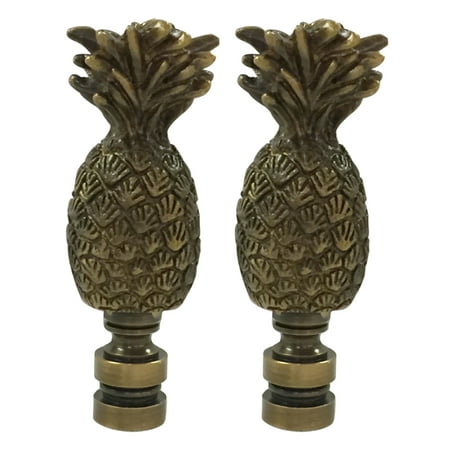 - Royal Designs Trendy Resort Pineapple Lamp Finial for Lamp Shade- Antique Brass Set of 2