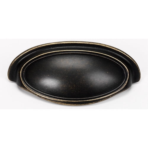 Alno A1571-35-AE Classic Traditional 3-1/2" Cabinet Cup Pull Antique English