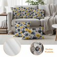 thumbnail image 5 of Yellow Floral Outdoor Pillow Covers 20x20 Set of 2,Waterproof Patio Throw Pillowcase Protectors,Pastoral Pastel Blue Daisy Wildflower Decorative Pillow Shams Cushion Covers for Seat Bed Couch Sofa, 5 of 8
