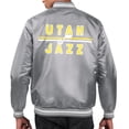 thumbnail image 2 of Men's Starter  Gray Utah Jazz Printed Team Name Satin Varsity Full-Snap Jacket, 2 of 2