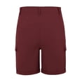 thumbnail image 4 of DDAPJ pyju Cargo Shorts Women Bermuda Knee Length Long Hiking Shorts with Pockets High Waist for Summer Casual Trendy Outfits Wine XL, 4 of 6