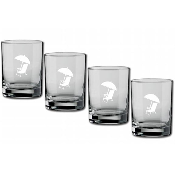 Kraftware Corp 88812 Kasualware 14 oz. Glass DOF Beach Chair, Set of 4