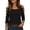 Black, variant on 3/4 Sleeve T Shirts for Women Cold Shoulder Three Quarter Sleeve Pullover with Relaxed Fit for Workdays Vacations and Everyday Comfort 3/4 Length Sleeve Womens Tops