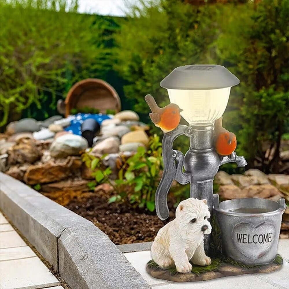 FASLMH Outdoor Solar Garden Welcome Lights - Adorable Bunny, Cat, and ...