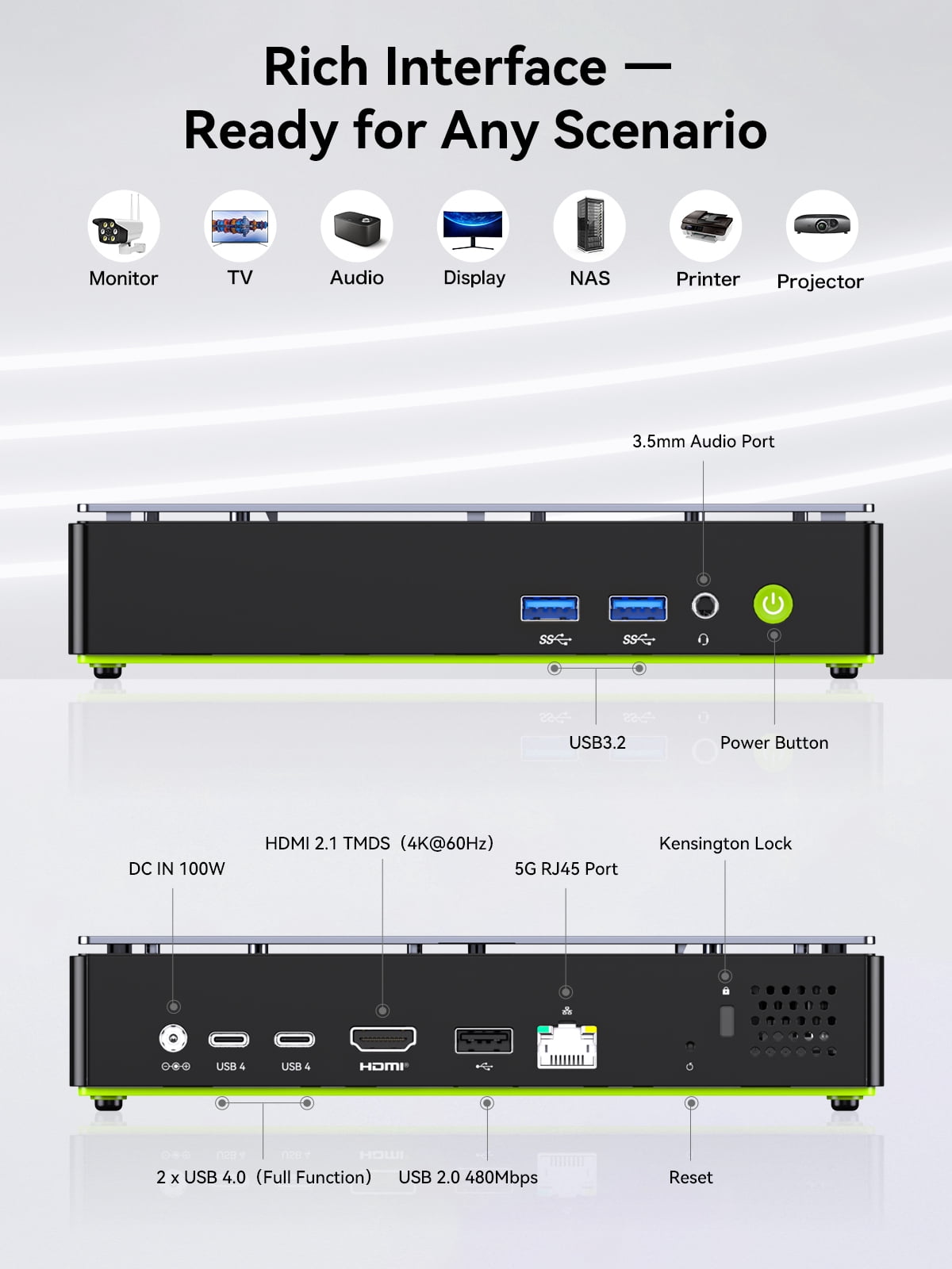 GMKtec NucBox K13 Mini PC Intel Core Ultra 7 256V, 16GB LPDDR5X, 1TB SSD, 5GbE LAN, Dual USB4, Mini Desktop Computer