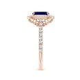 thumbnail image 3 of Angara Natural 1 Ct. Blue Sapphire with Diamond Halo Ring in 14K Rose Gold for Women (Ring Size: 11.5), 3 of 10