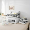 thumbnail image 5 of Butterfly Flowers Bed in a Bag King Size Comforter Set 7 Pieces,Yellow Grey Ombre Art Oil Painting Floral Bedding Sets Rustic Aesthetic Animal Daisy Flower Sheet Set with Comforter, 5 of 5