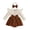 AB30 Brown, variant on Bainana Girls Romper Dress Solid Color Long Sleeve Crew Neck Dresses With Headband Lightweight Children'S Everyday Wear Bodysuit 9-12 Months Brown