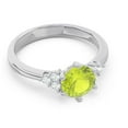 thumbnail image 3 of Diamond-Capitals 2.15 Carat Round Cut Natural Diamond Peridot Gemstone Beautiful Engagement Ring for Ladies in Solid 18K White Gold Size 7, 3 of 7