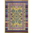 thumbnail image 1 of Unique Loom Medici Geometric Border Rug 7' x 10' Rectangle Gold/Navy Blue, 1 of 1