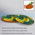 thumbnail image 4 of Banana 6PCS Microfiber Leather Round Coasters Set, 11x11 cm/4.3x4.3 in - Drink Coasters for Table, Stylish and Absorbent Cork Backing, Easy to Clean and Durable Mats for Home, 4 of 6