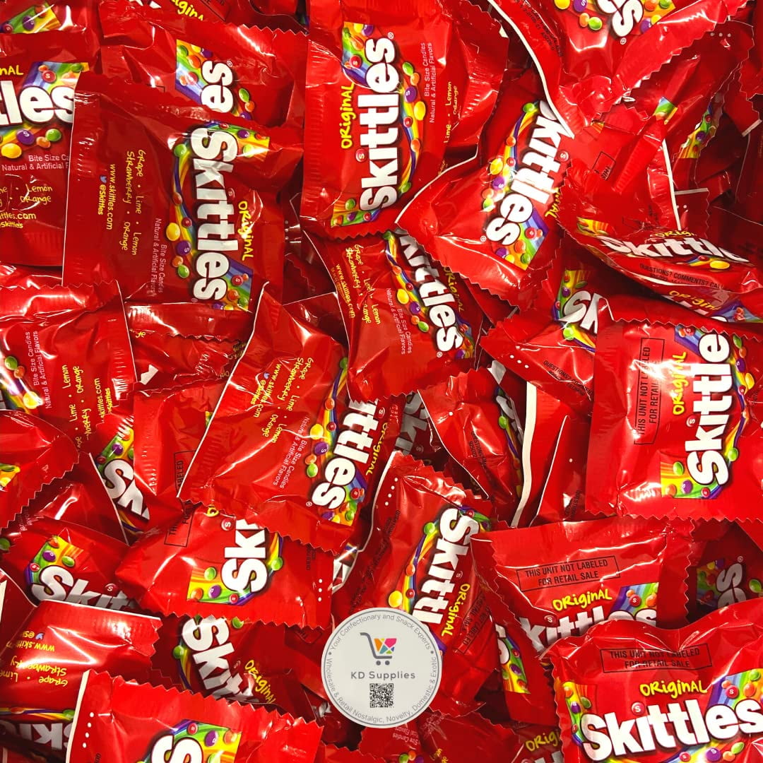 Skittles Original Flavor Fun Size Chewy Candy Packs Bulk Bag 1lb