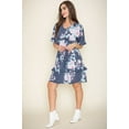 thumbnail image 4 of Vintage Navy Pink Floral Ruffle Trim Midi Dress, 4 of 5