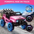 thumbnail image 4 of 12V Electric Kids Ride On Car with Remote Control, Electric Truck with 5MPH Max Speed, Steering Wheel, Accelerator Pedal, Treaded Tires, Music and Story,Ride On Toy for Kids Ages 37-96 Months, 4 of 7