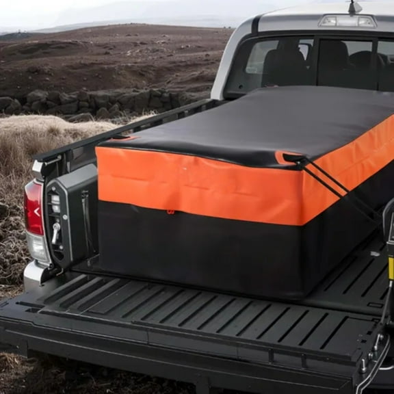 Truck Bed Cargo Bag Heavy-Duty Waterproof Carrier Bag, 51.18” x 40.16” x 21.85” SUV Trunk Storage Organizer with 4 Bungee Cords, Folds for Easy Storage