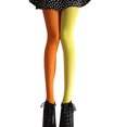 thumbnail image 1 of Fashion Double Color AB Splice Left Right Stockings - Free Size (Orange and Yellow), 1 of 5