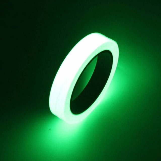 Cinta adhesiva fluorescente de 10 m x 1 cm, cinta que brilla en la oscuridad, cinta adhesiva luminosa verde brillante, cinta adhesiva de seguridad fosforescente, extraíble, impermeable, fotoluminiscen