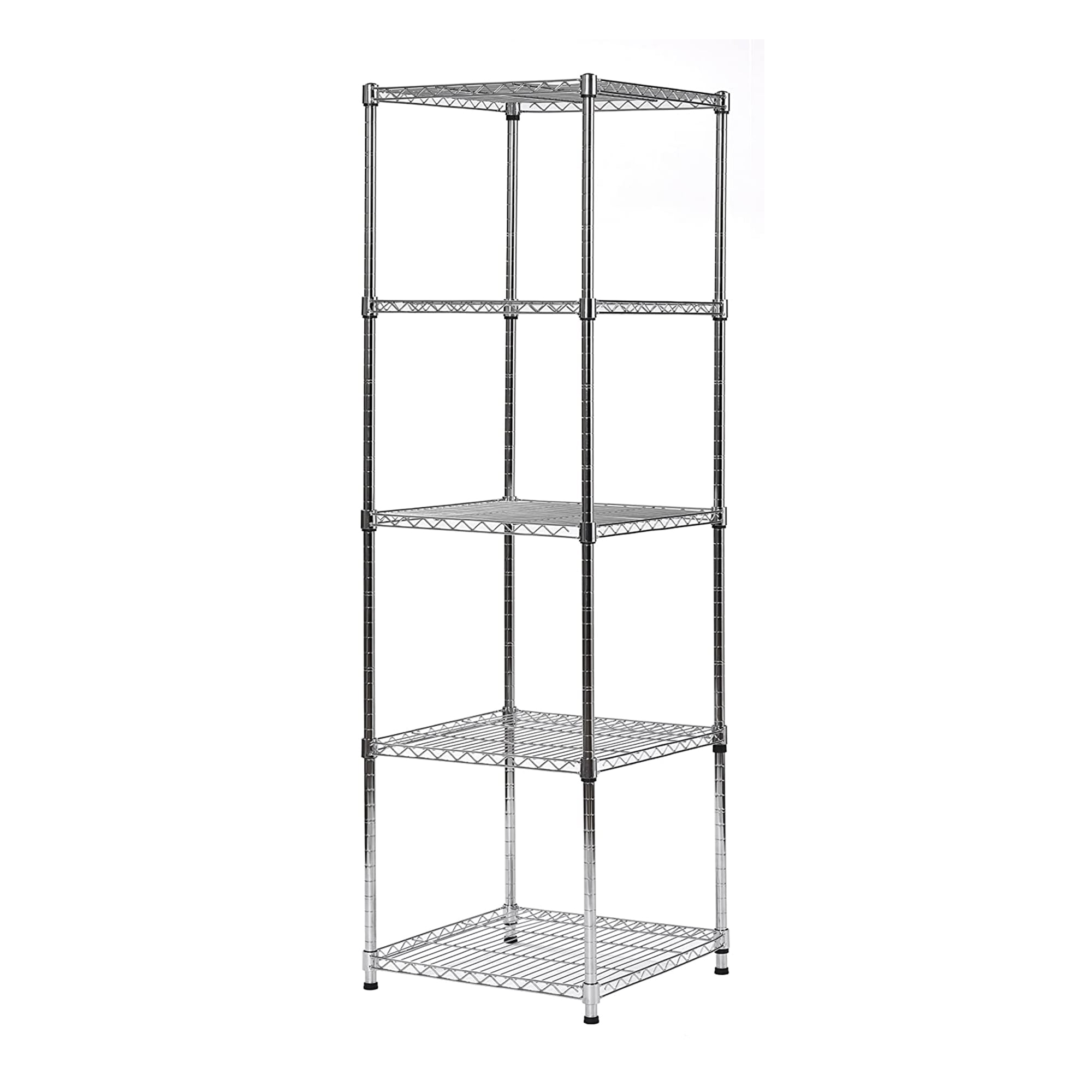 Perfect for Home Posts x 48 inch Garage Metal Bookshelv. Commercial Hospital 21 inch Childrens Shelters Nursing and Care Homes NSF Chrome 5-Shelf Kit with 54 inch 