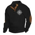 thumbnail image 1 of Ceisia Men's Regular-Fit Stand-Collar 4-Button Nautical Knit Sweatshirt With Compass Print Gift, 1 of 4