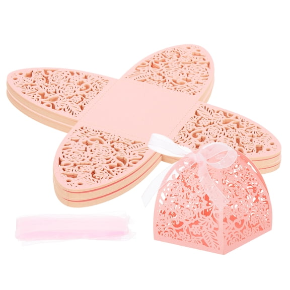 Uxcell Favor Boxes, Candy Party Gift Boxes for Wedding Mother's Day Easter Anniversary Christmas Graduation Pink